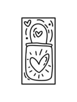 San Valentino vettore composizione Borsa con cuori. mano disegnato amore vacanza costruttore logo nel rettangolo orizzontale telaio per saluto carta, ragnatela design invito