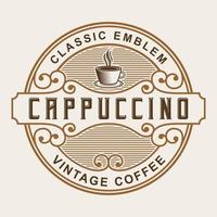 Vintage ▾ caffè negozio tazza logo modello distintivo etichetta illustrazione vettore design
