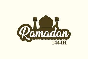 moschea cupola logo design per Ramadan kareem, islamico, religioso vettore