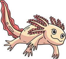 Axolotl marino animale cartone animato colorato clipart vettore