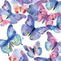 mano disegnato acquerello stampa di farfalle vettore