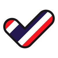 bandiera di Tailandia nel il forma di dai un'occhiata marchio, vettore cartello approvazione, simbolo di elezioni, voto.