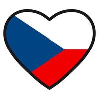 bandiera di ceco nel il forma di cuore con contrastante contorno, simbolo di amore per il suo nazione, patriottismo, icona per indipendenza giorno. vettore