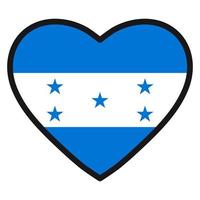 bandiera di Honduras nel il forma di cuore con contrastante contorno, simbolo di amore per il suo nazione, patriottismo, icona per indipendenza giorno. vettore