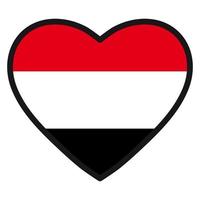 bandiera di yemen nel il forma di cuore con contrastante contorno, simbolo di amore per il suo nazione, patriottismo, icona per indipendenza giorno. vettore