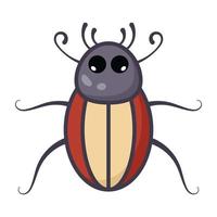 blattodea insetto, piatto cartone animato icona di scarafaggi vettore