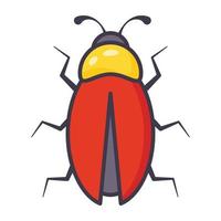 blattodea insetto, piatto cartone animato icona di scarafaggio vettore