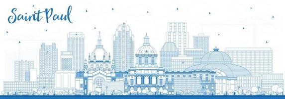 schema santo Paolo Minnesota città orizzonte con blu edifici. vettore