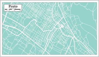 Prato Italia città carta geografica nel retrò stile. schema carta geografica. vettore