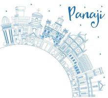 schema panaji India città orizzonte con blu edifici e copia spazio. vettore