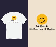 internazionale giorno di felicità tipografia t camicia design vettore