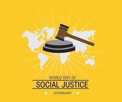 mondo giorno di sociale giustizia sociale media bandiera design vettore