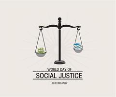 mondo giorno di sociale giustizia sociale media bandiera design vettore