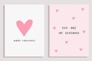 San Valentino giorno saluto carte vettore