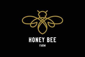 d'oro premio miele ape monogramma azienda agricola Prodotto logo design vettore