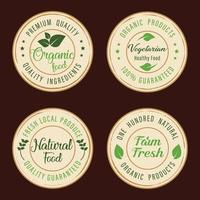 naturale e biologico cibo, azienda agricola fresco e biologico Prodotto adesivi, distintivi, logo e icona per commercio elettronico, naturale e biologico prodotti promozione. vettore