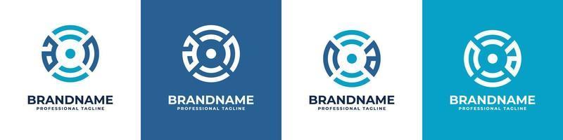 lettera un o n / A globale tecnologia monogramma logo, adatto per qualunque attività commerciale con un o n / A iniziali. vettore