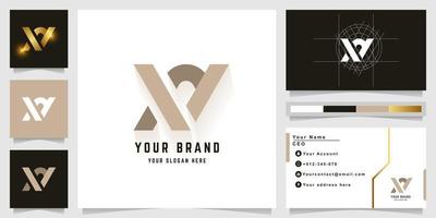lettera xv o NY monogramma logo con attività commerciale carta design vettore
