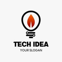 fuoco nel un' leggero lampadina logo design modello. futuro idea logo design concetto. vettore illustrazione