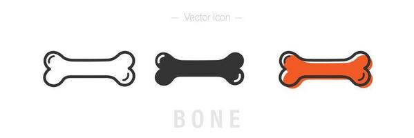 cane osso piatto e linea icone. isolato vettore logo illustrazione.