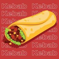 vettore illustrazione sfondo veloce cibo kebab icona simbolo