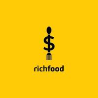 ricco cibo logo design creativo vettore