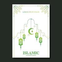 elegante verde Ramadan islamico ornamento copertina vettore