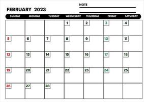 calandra febbraio 2023 mese per piallatura nel a4 vettore