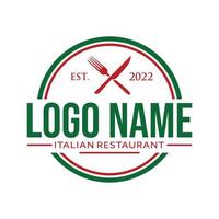 italiano cibo vettore logo design illustrazione, italiano ristorante logo distintivo design icona modello