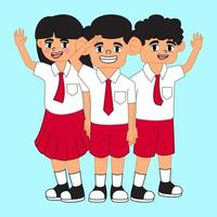 Indonesia elementare scuola uniforme illustrazione vettore