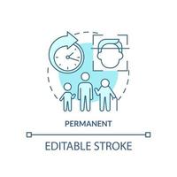 permanente turchese concetto icona. biometrico dati vantaggio astratto idea magro linea illustrazione. non scaduto identificazione. isolato schema disegno. modificabile ictus vettore