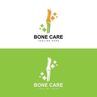design del logo osseo, illustrazione di parti del corpo di salute medica vettore