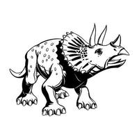 comico triceratopo inchiostro disegno per Stampa, tatuaggio, logo e design. mano disegno. vettore illustrazione.