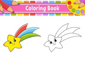 colorazione libro per bambini. cartone animato carattere. nero contorno silhouette. isolato su bianca sfondo. vettore illustrazione.