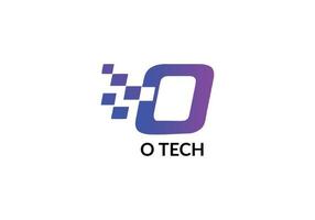 o Tech astratto o lettera moderno geometrico logo design modello vettore