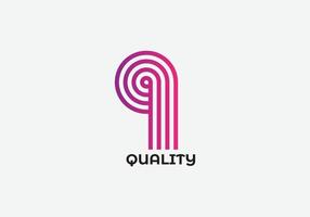 qualità astratto q iniziale moderno lettera logo design vettore