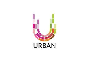 urbano astratto u lettera moderno minimalista logo design vettore