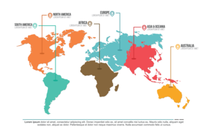 Illustrazione di mappe globali vettore