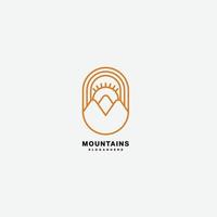 montagna linea design modello logo illustrazione vettore