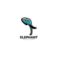 testa elefante logo portafortuna design arte colore vettore