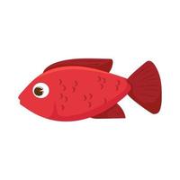 rosso pesce icona vettore