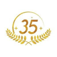 35 anniversario d'oro distintivo vettore