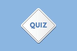 quiz testo pulsante. quiz cartello icona etichetta etichetta ragnatela pulsanti vettore