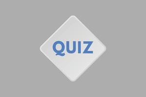 quiz testo pulsante. quiz cartello icona etichetta etichetta ragnatela pulsanti vettore