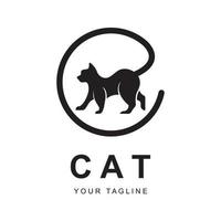 gatto logo vettore con slogan modello