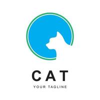 gatto logo vettore con slogan modello