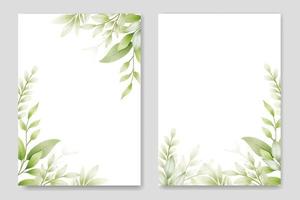 nozze invito carta con verde le foglie acquerello vettore