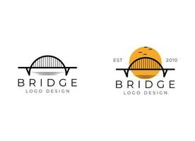 ponte logo vettore icona illustrazione linea schema monoline