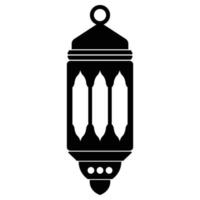 Ramadan lanterna solido nero icona vettore