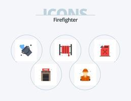 pompiere piatto icona imballare 5 icona design. fuoco. botte. fuoco. tubo flessibile. emergenza vettore